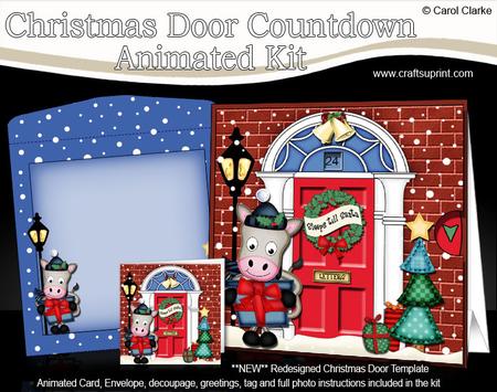 3D Gigi Horse's Present Xmas Door Countdown Animated Card