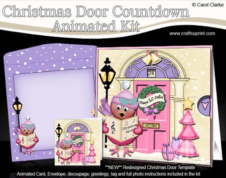 3D Singing Robin Christmas Door Countdown Animated Card