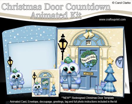 3D Hoot Owl's Present Christmas Door Countdown Animated Card