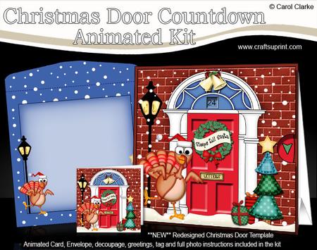 3D Percy Turkey Xmas Door Countdown Animated Card