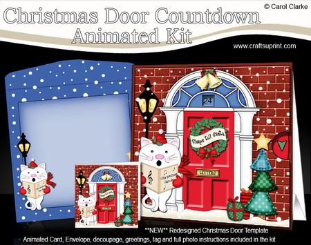 3D Singing Cat Xmas Door Countdown Animated Card