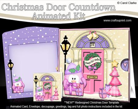3D Penguin's Present Xmas Door Countdown Animated Card