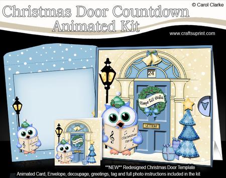 3D Singing Hoot Owl Xmas Door Countdown Animated Card