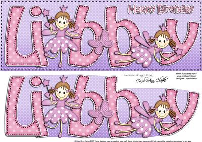 Large Dl Birthday Libby Fairy Quick Card N 3D Decoupage