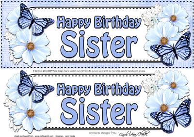 Large Dl Birthday Sister Floral Butterflies 3D Decoupage