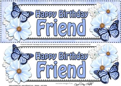 Large Dl Birthday Friend Floral Butterflies 3D Decoupage