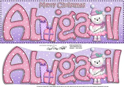 Merry Christmas Abigail Teddy Tess Large Dl & 3D Decoupage