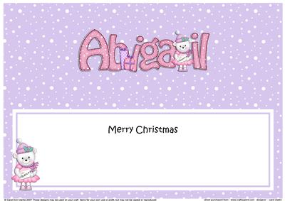 Merry Christmas Abigail Teddy Tess Matching Large Dl Insert