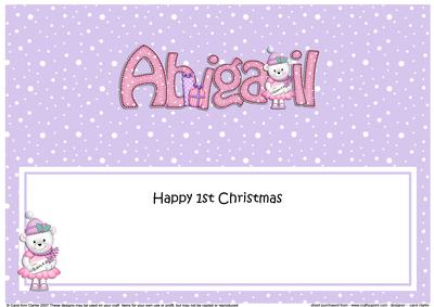 First Christmas Abigail Teddy Tess Matching Large Dl Insert