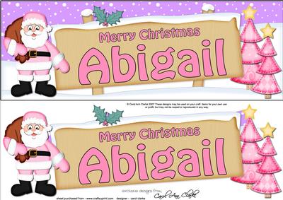 Xmas Abigail Santa Signpost Large Dl Easicut Decoupage