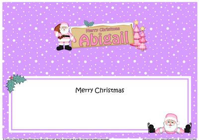 Xmas Abigail Santa Signpost Large Dl Matching Insert