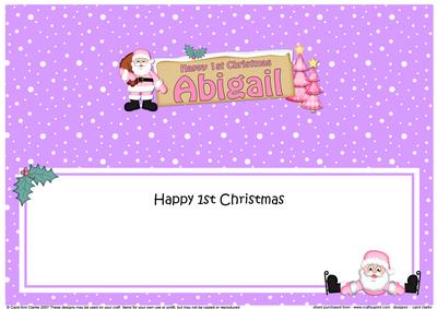 1st Xmas Abigail Santa Signpost Large Dl Matching Insert