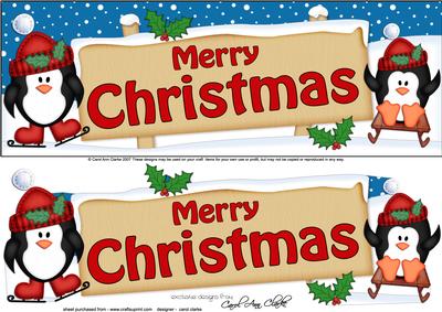 Christmas Penguins Signpost Large Dl Easicut 3D Decoupage