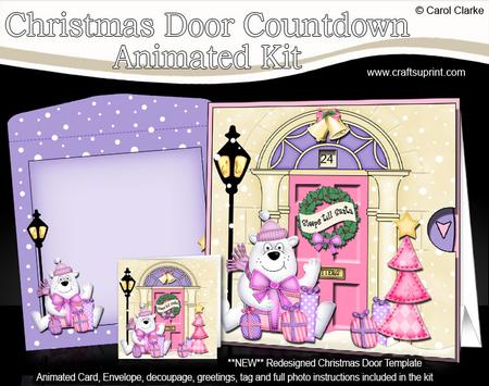 3D Polar Bear's Presents Xmas Door Countdown Animated Card