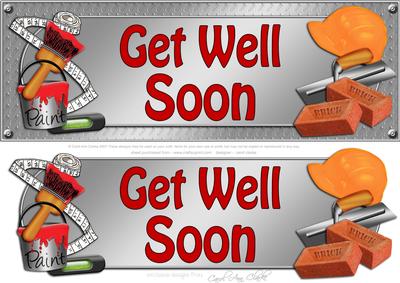 Large Dl Get Well Soon Handyman Tools 3D Decoupage