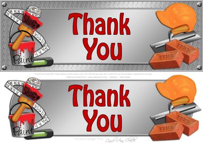 Large Dl Thank You Handyman Tools 3D Decoupage