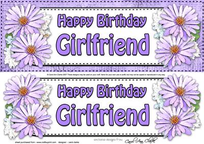 Large Dl Birthday Girlfriend Daisies Floral 3D Decoupage