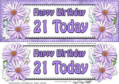 Large Dl 21st Birthday Daisies Floral 3D Decoupage