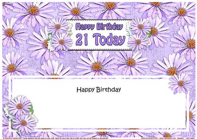 21st Birthday Daisies Floral Large Dl Matching Insert