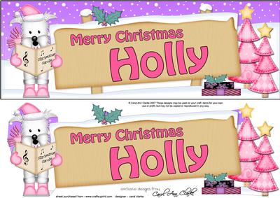 Xmas Holly Westie Dog Signpost Large Dl Easicut Decoupage