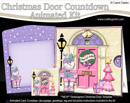 3D Snowman's Present Xmas Door Countdown Animated Card