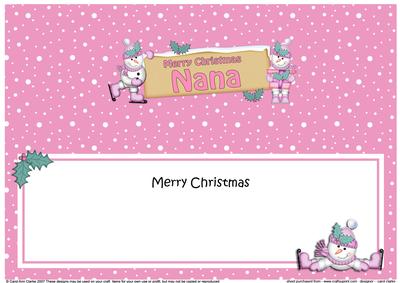 Xmas Nana Snowmen Signpost Large Dl Matching Insert