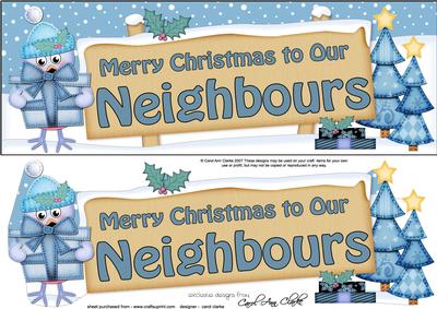 Xmas Neighbours Robin Signpost Large Dl Easicut 3D Decoupage