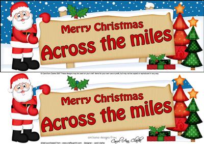 Xmas Across the Miles Santa Signpost Lge Dl Easicut Decoupag