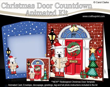 3D Singing Westie Dog Xmas Door Countdown Animated Card