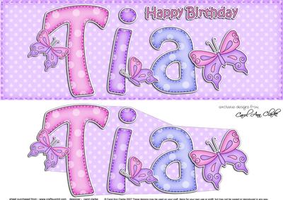 Large Dl Birthday Tia Butterflies Card & 3D Decoupage