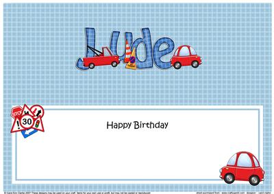 Birthday Jude Cars Large Dl Matching Large Dl Insert
