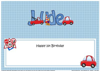 1st Birthday Jude Cars Large Dl Matching Large Dl Insert