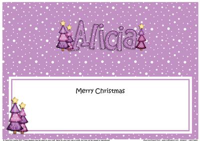 Merry Christmas Alicia Trees Matching Large Dl Insertnsert