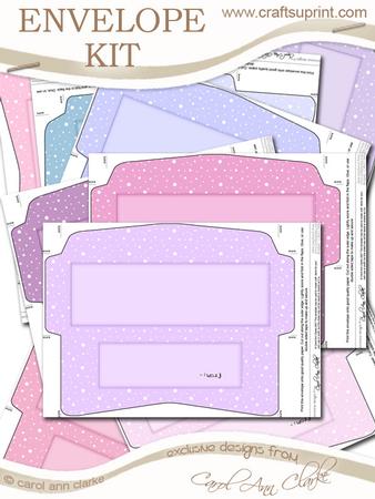 10 Mini Dl (80 x 215mm) Pastel Snow Envelope Kit