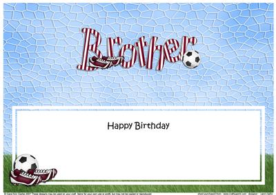 Birthday Brother Football Large Dl Matching Insert