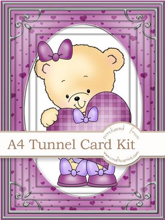 A4 Rosie's Heart in Dusky Pink Tunnel Card Kit