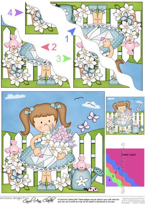 Girlz Liz's Flowers Wavy Corner Side Stacker Topper