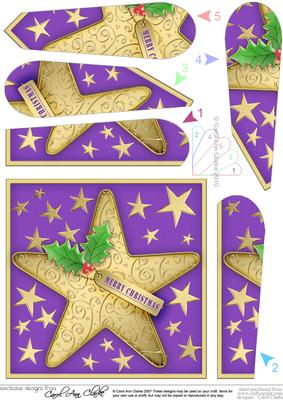 Xmas Star Fan Pyramage Topper