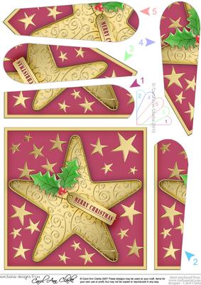 Xmas Star Fan Pyramage Topper