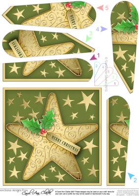Xmas Star Fan Pyramage Topper