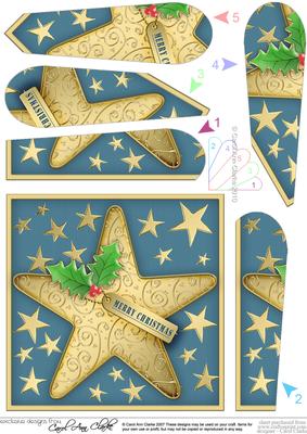 Xmas Star Fan Pyramage Topper