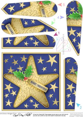 Xmas Star Fan Pyramage Topper