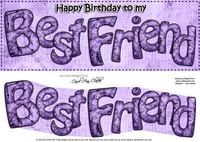 Large Dl Birthday Best Friend Clocks 3D Decoupage