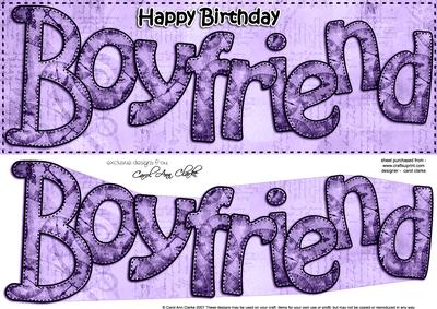 Large Dl Birthday Boyfriend Clocks 3D Decoupage