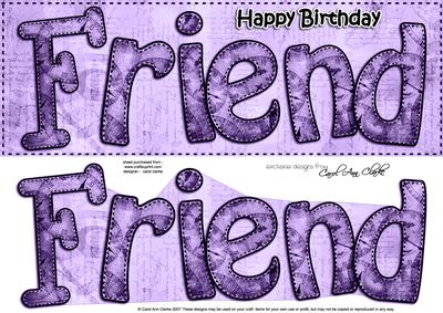 Large Dl Birthday Friend Clocks 3D Decoupage
