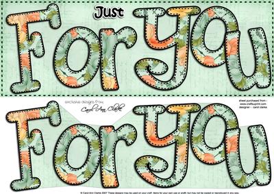 Large Dl Just for You Roses Card & 3D Decoupage