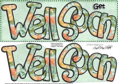 Large Dl Get Well Soon Roses Card & 3D Decoupage