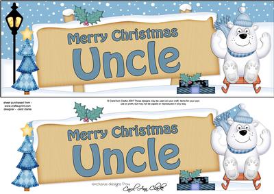Xmas Uncle Polar Bear Signpost Large Dl Easicut 3D Decoupage