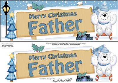 Xmas Father Polar Bear Signpost Large Dl Easicut Decoupage