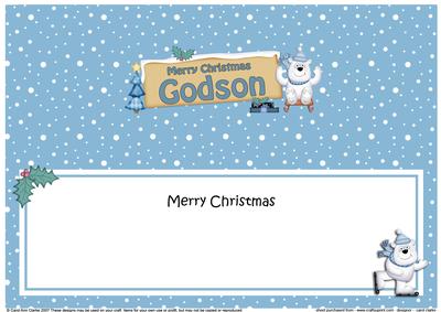 Xmas Godson Polar Bear Signpost Large Dl Matching Insert